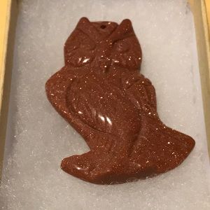 Sparkly Brown Owl Pendant